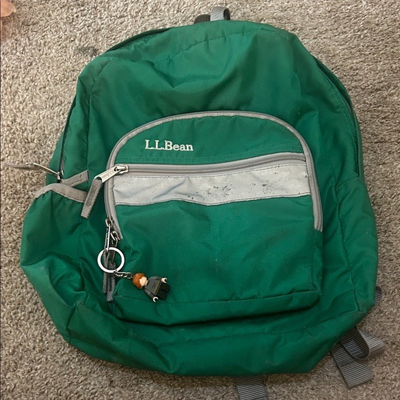 L.L. Bean Forest Green Backpack with Gray Accents - Picture 1 of 1
